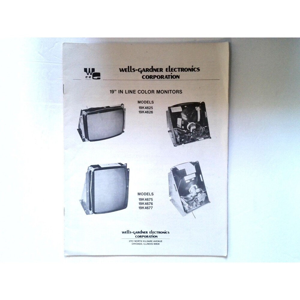 Wells-Gardner 19K4625 19K4626 19K4675 19K4676 19K4677 Service Manual 19" Color